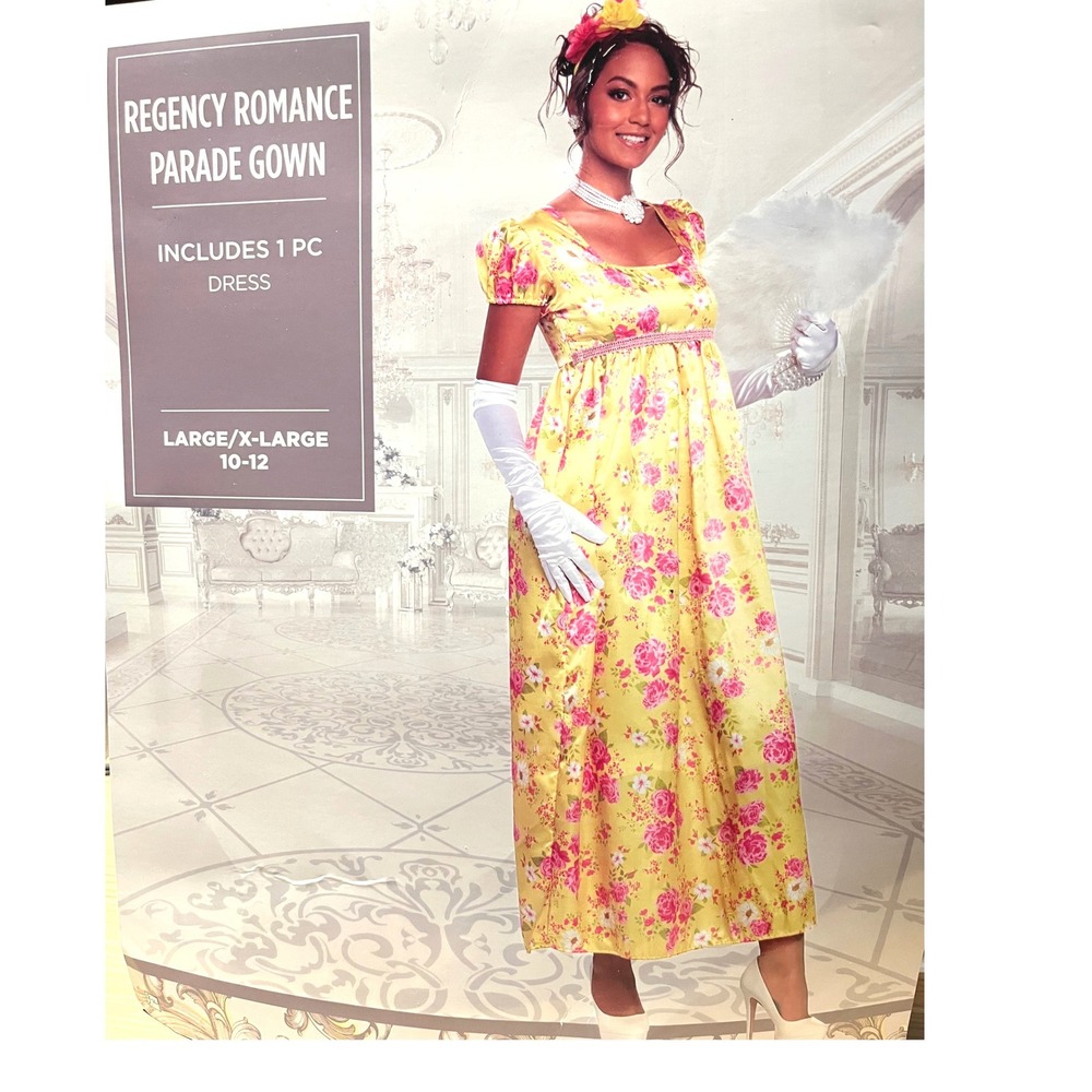 NWT Modern Hero Regency Victorian Costume Women L/XL 10-12 Floral Gown Dress